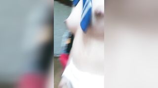 学生制服双马尾【十柒学姐-1】极度淫荡按头插嘴，吊带白丝美腿，骑乘位深插，坐在椅子上操
