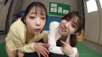 MIAB-142 [中文字幕] 不要只一直盯著我們的翹臀啦 調皮翹臀碧池用打樁機顏騎挾擊把騷擾教師播種重壓！掏空蛋蛋懲罰13射精 二叶惠麻 五日市芽依